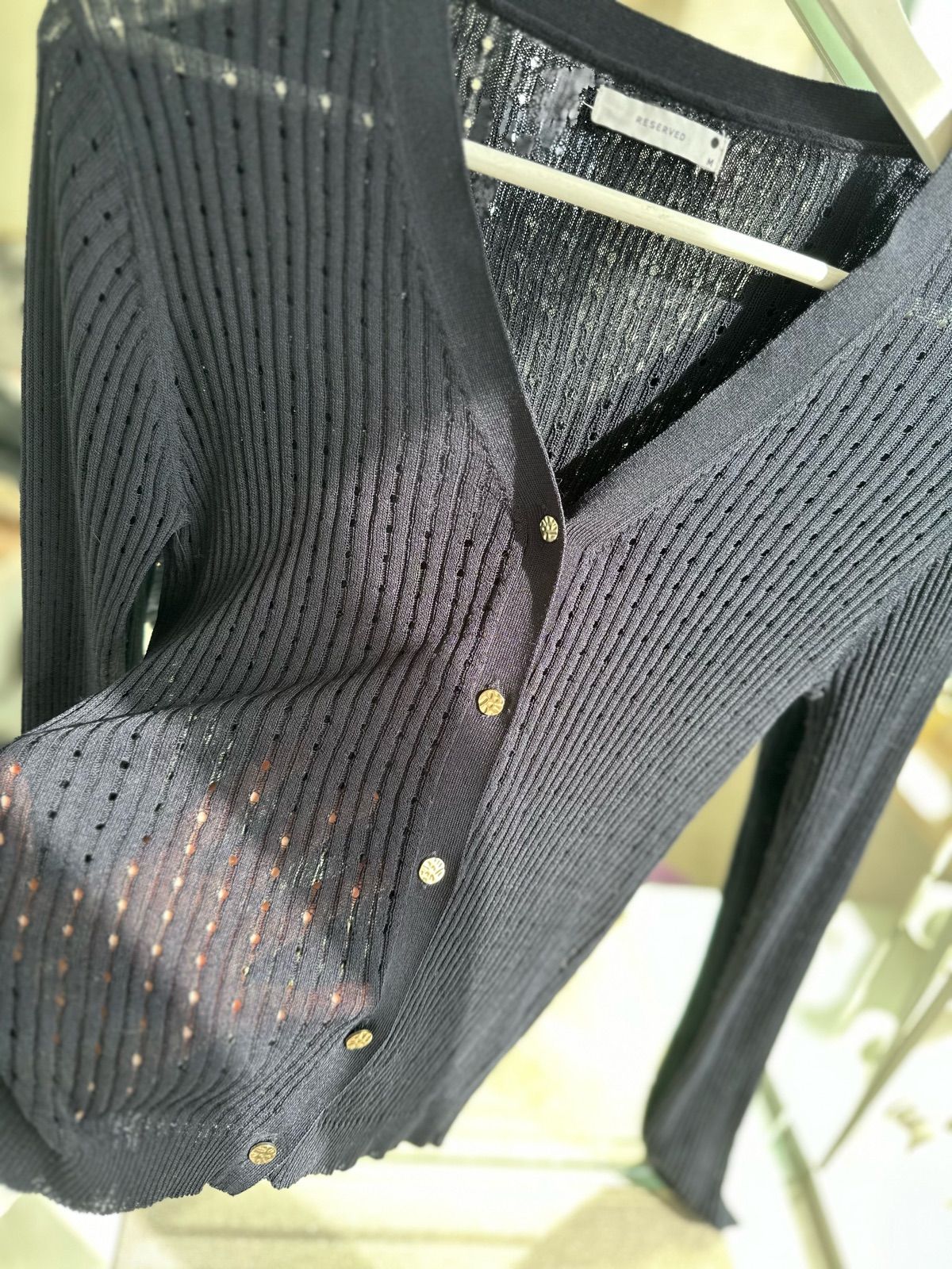 Ribbed button cardigan