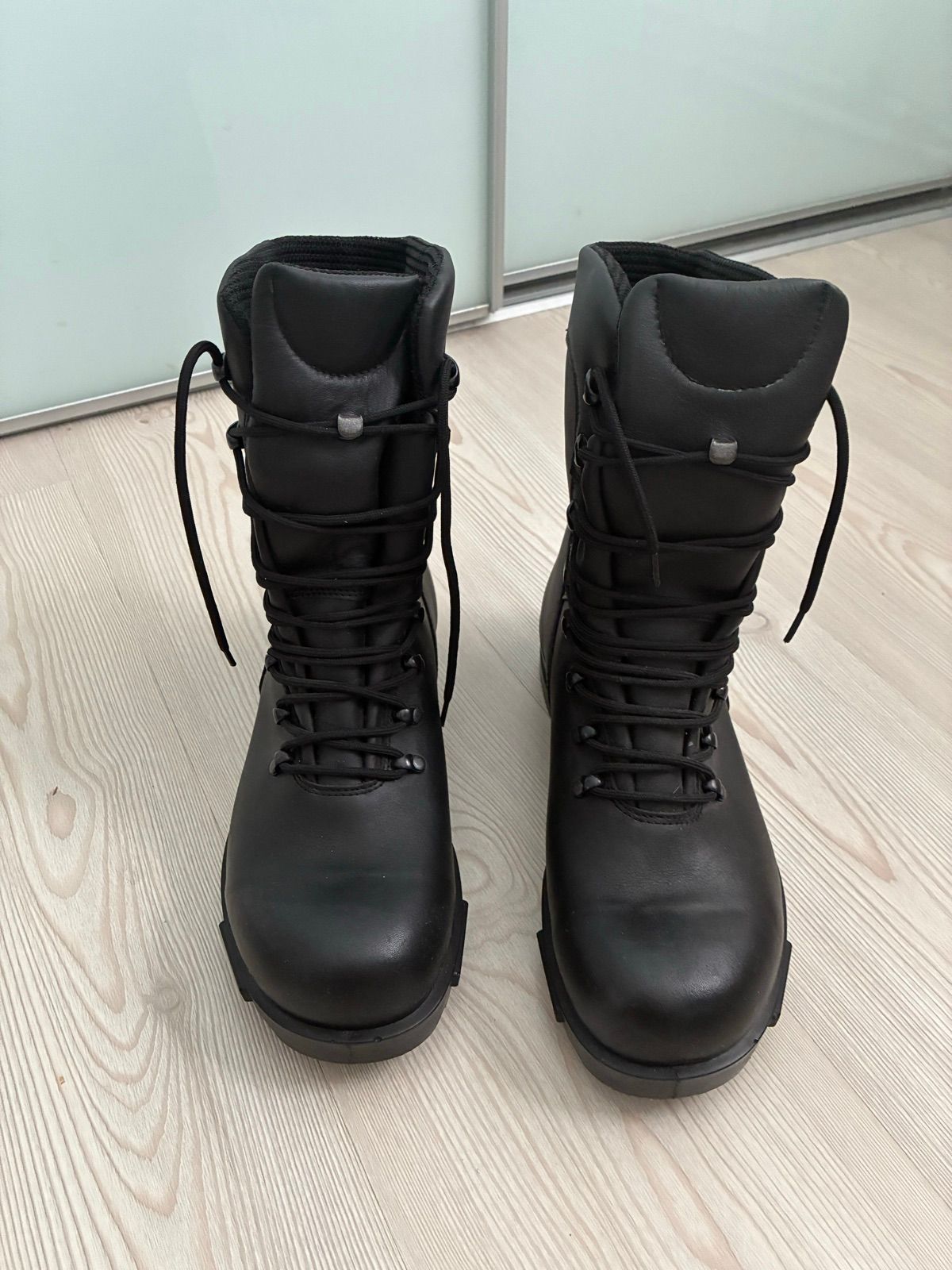 Black leather boots