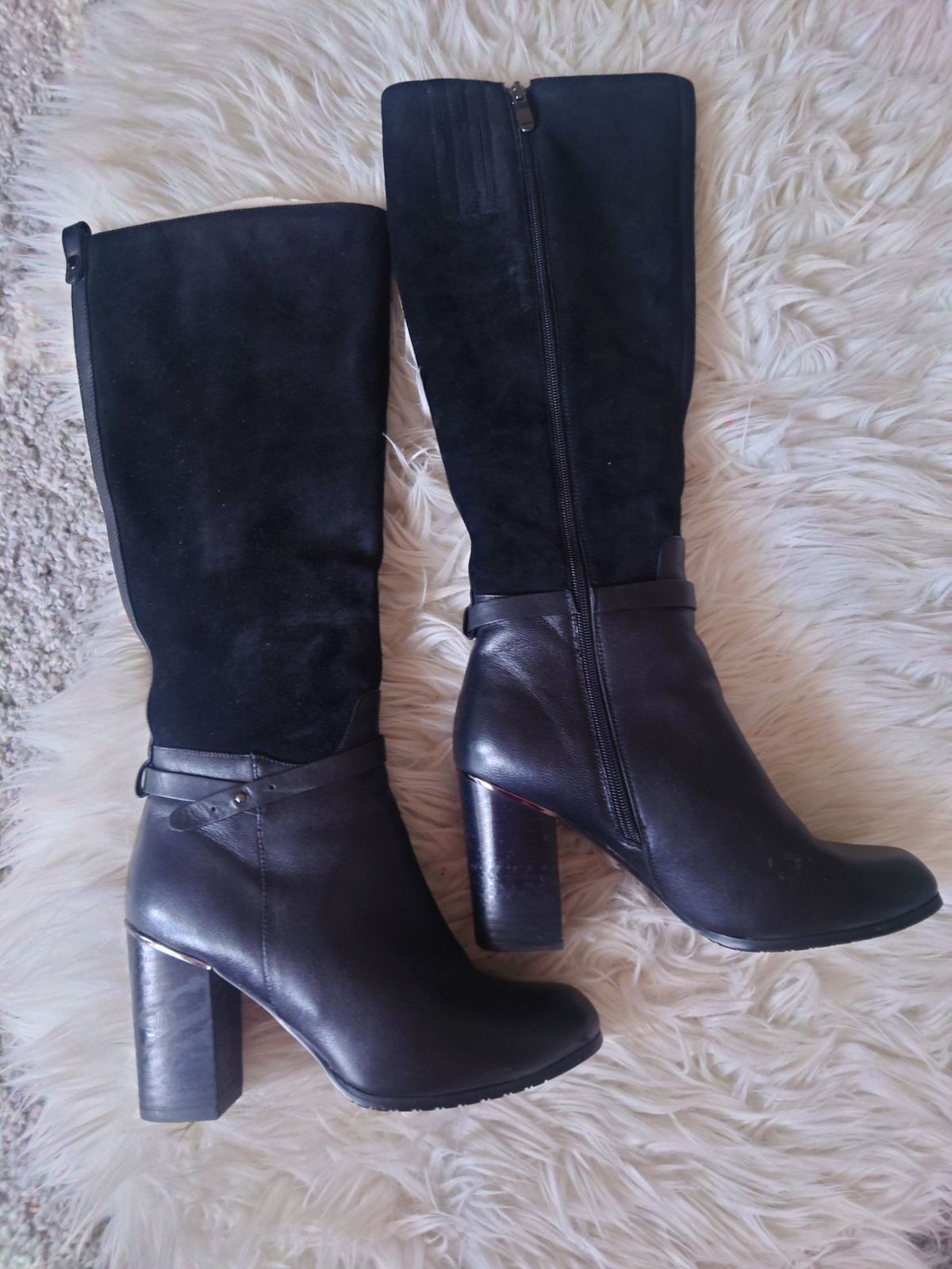 Black high heel boots