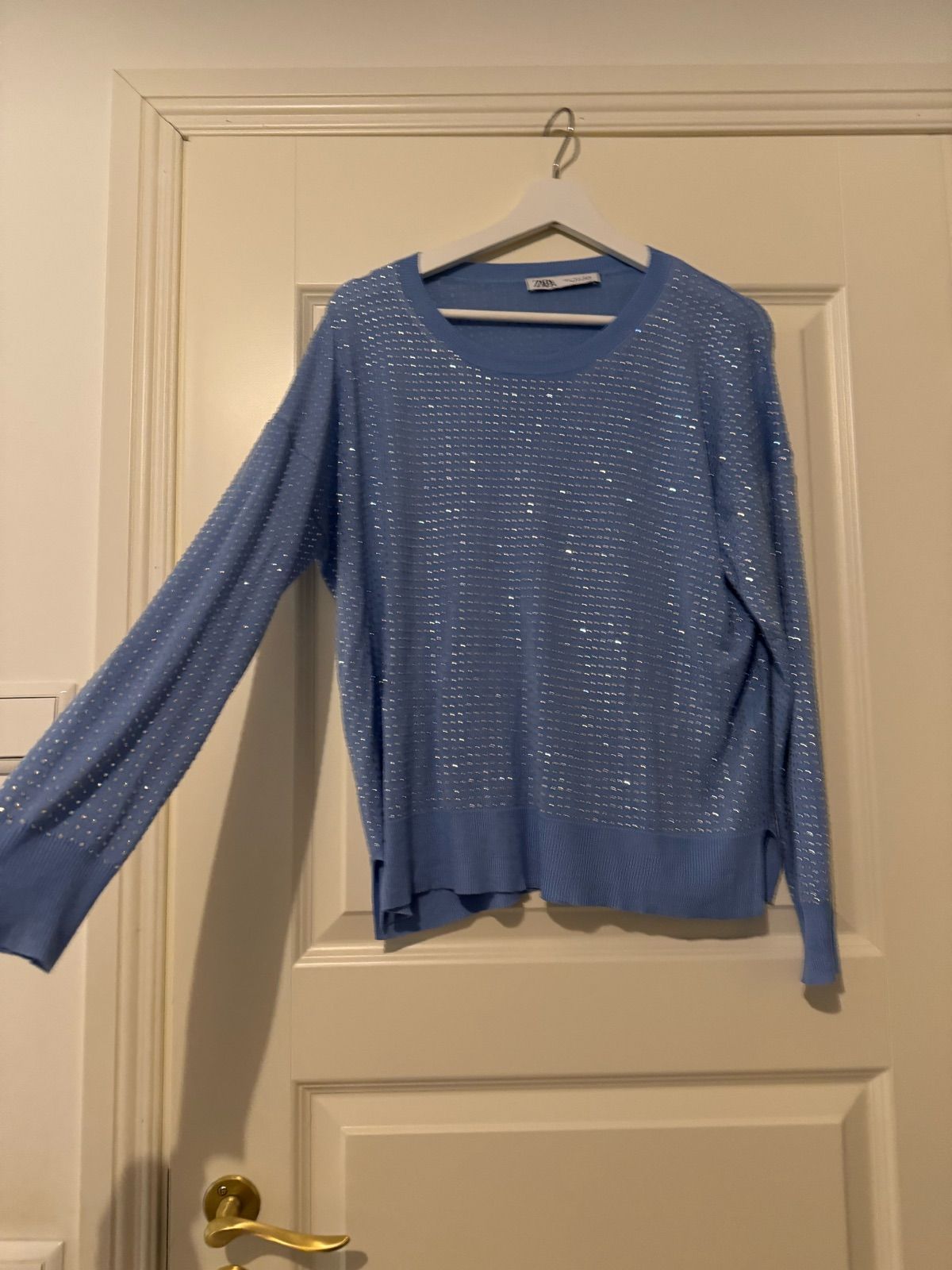 Blue sequin sweater
