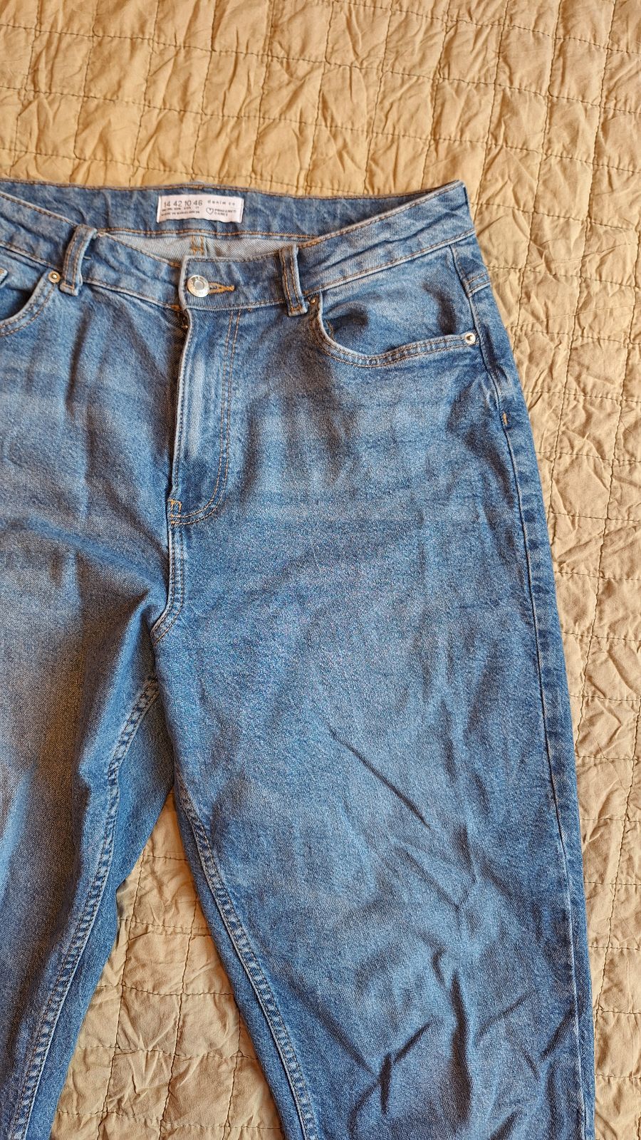 Blue denim jeans