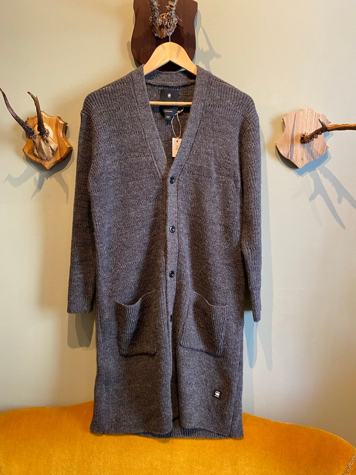 G-Star RAW pikk kampsun S. Vill-alpaka-akrüül.