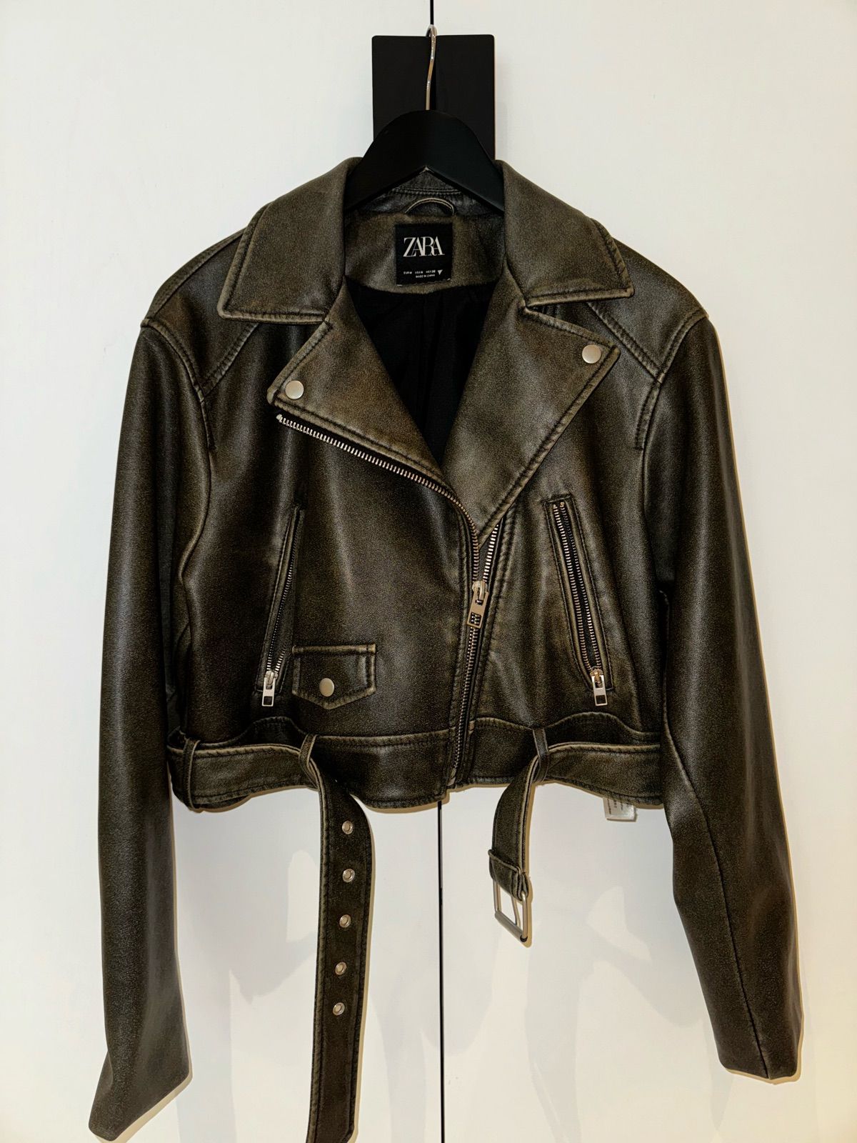 Faux leather biker jacket