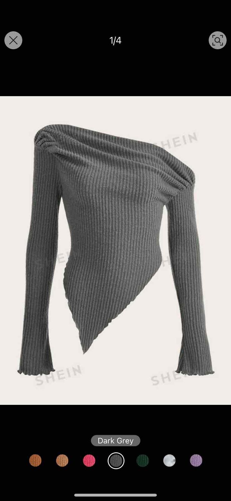 Asymmetric rib sweater