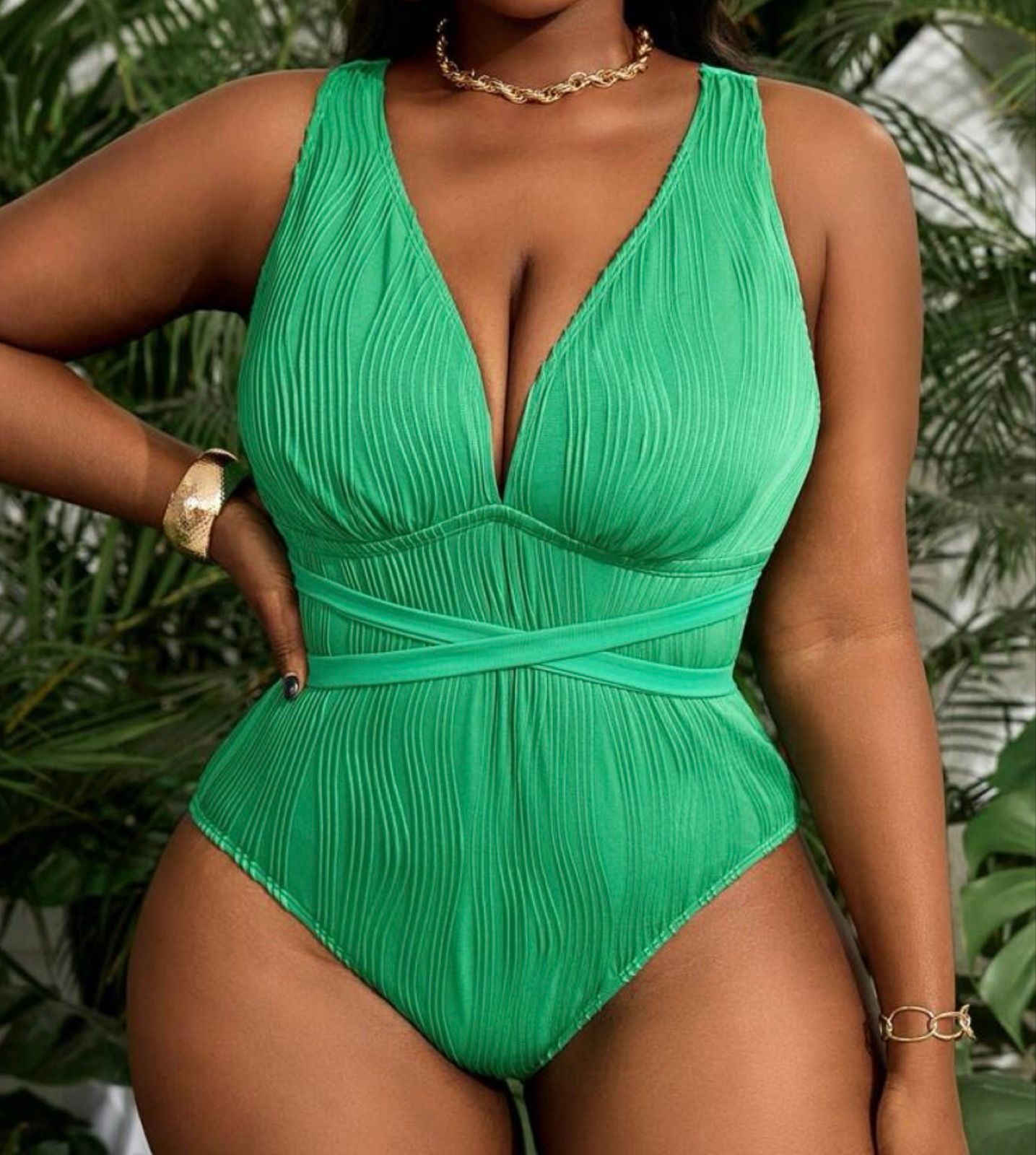 Green swimsuit
