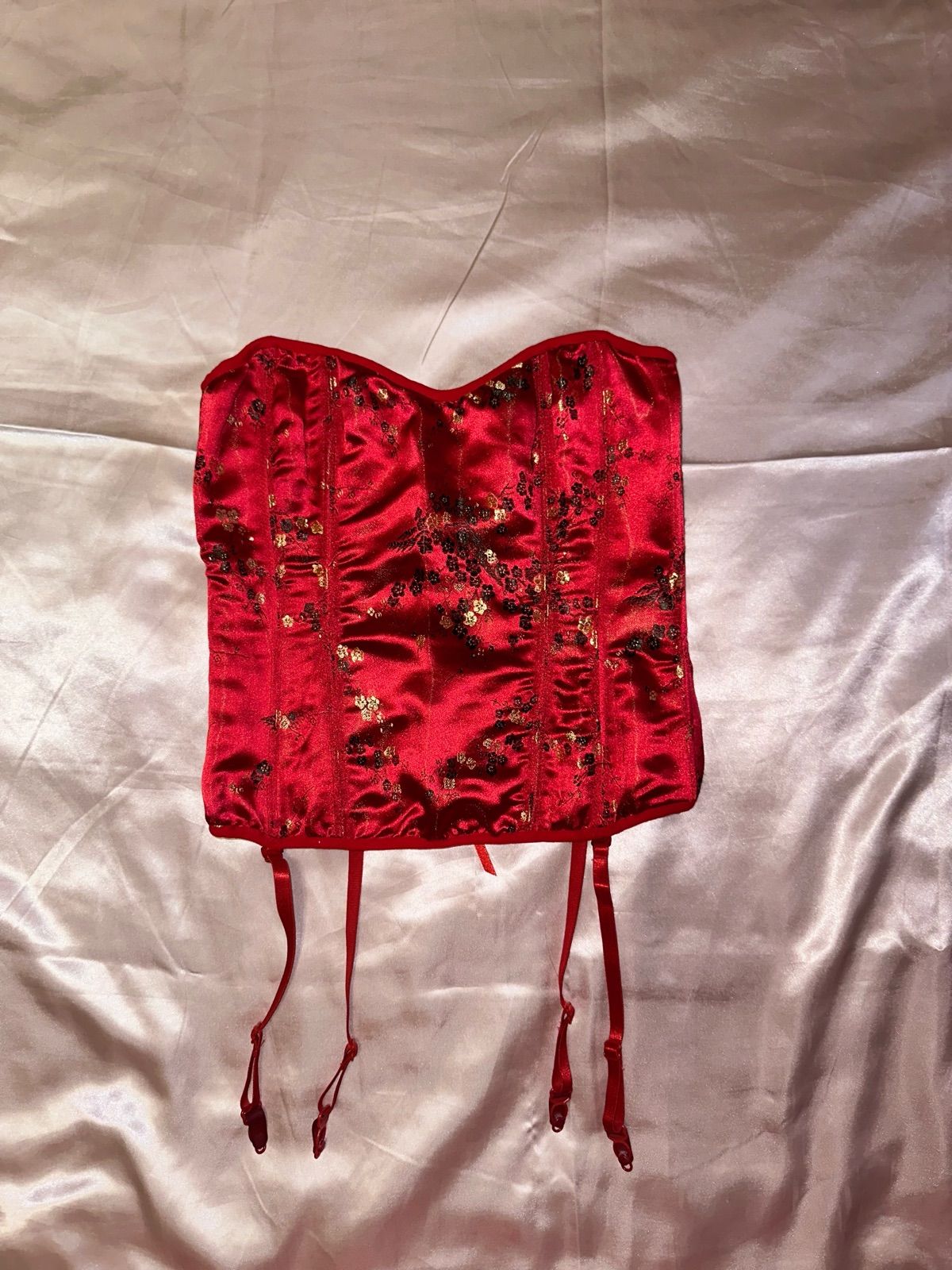 Red satin corset