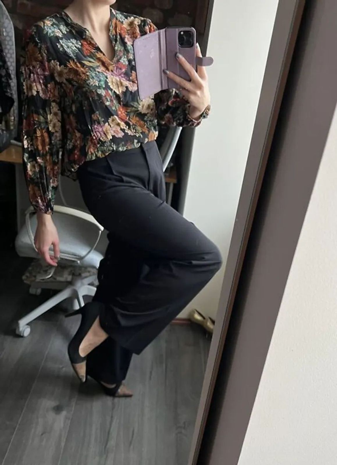 Black high waist trousers