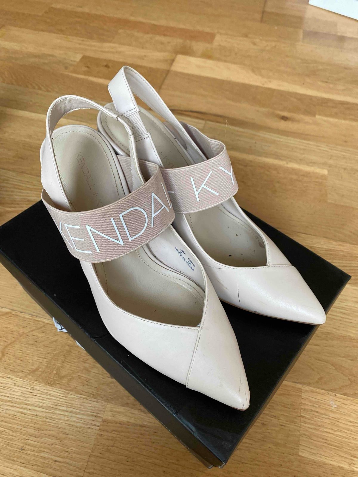 Pointed slingback heels