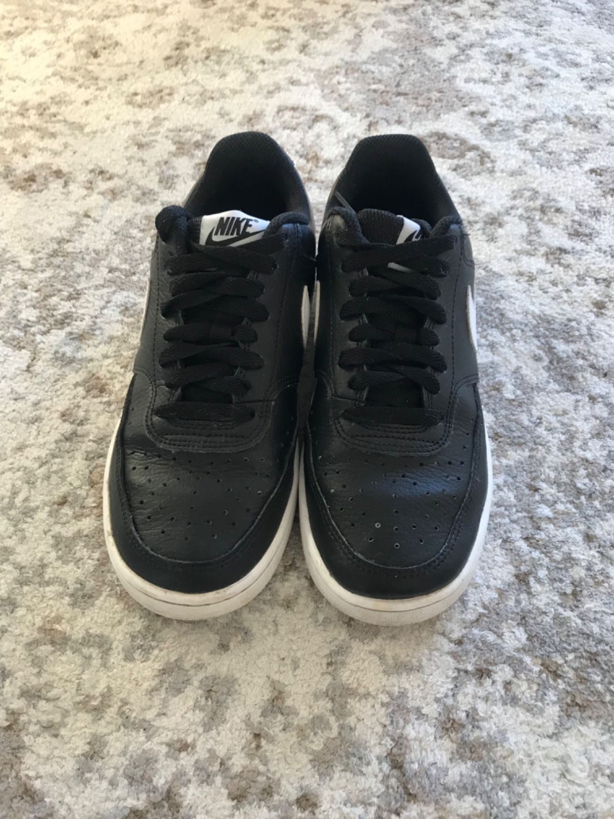 Black leather sneakers